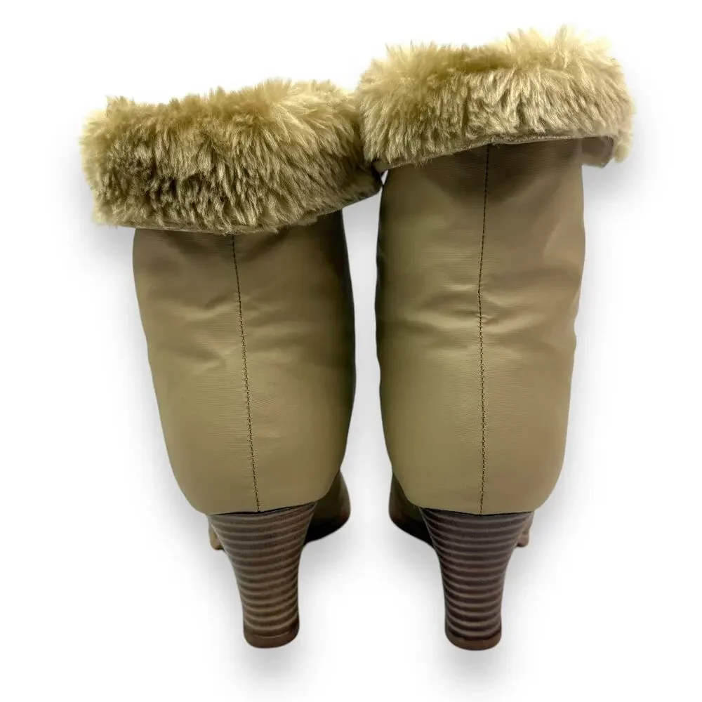 1970's brand new tan winter waterproof faux fur lined boots - Picture 13 of 16